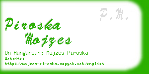 piroska mojzes business card